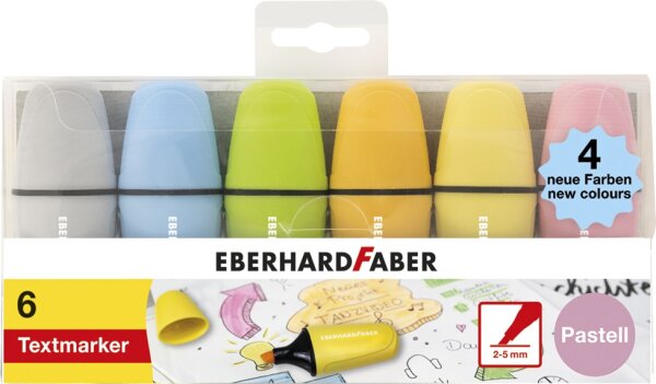 Eberhard Faber 551413 Textmarker Mini Highlighter pastell Nr.II 6er Etui