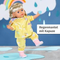 BABY born Deluxe Regen-Oufit mit Regenmantel, Regenhose und Gummistiefeln für 43 cm Puppen, 836460 Zapf Creation