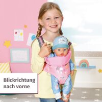 BABY born Babytrage, Puppentrage für Kinder mit 2 Blickrichtungen und verstellbarem Gurt in rosa und grau für 36 und 43 cm Puppen geeignet, 832462 Zapf Creation