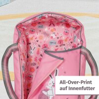 BABY born Babytrage, Puppentrage für Kinder mit 2 Blickrichtungen und verstellbarem Gurt in rosa und grau für 36 und 43 cm Puppen geeignet, 832462 Zapf Creation