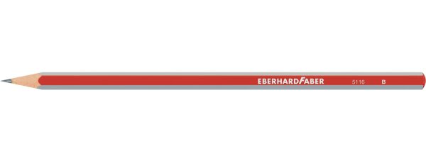 Eberhard Faber 511601 Bleistift Standard gestreift B, B, rot, silber