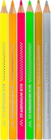 Eberhard Faber 518306 - Buntstifte Set TRI Winner, 6 Farbstifte in Neon Farben, bruchsicher