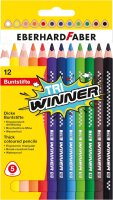 Eberhard Faber 518412 - Buntstifte Set TRI Winner, 12 bruchsichere Farbstifte, Dreikant Form