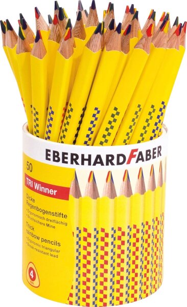 Eberhard Faber 517450 Regenbogenstift TRI Winner, 50er Köcher