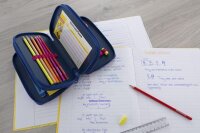 Eberhard Faber 577470 - Triple Decker Schüler-Etui mit Schmetterlingsmotiv und 3 Reißverschlüssen, Federmappe befüllt mit 36 Schreib- und Zeichenutensilien, für Vorschule und Schule