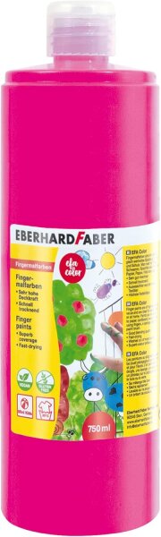 Eberhard Faber 578919 - Fingerfarbe EFA Color, magenta hell, 750 ml, schnelltrocknend und auswaschbar