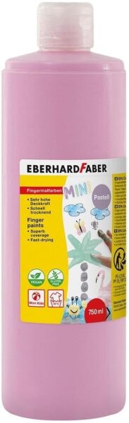 Eberhard Faber 578920 - Fingerfarbe EFA Color, pastell rosa, 750 ml, schnelltrocknend und auswaschbar