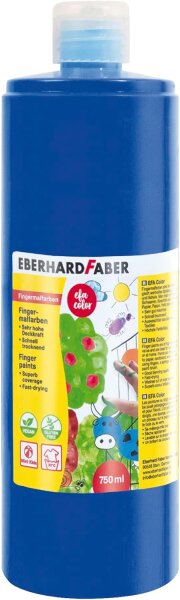 Eberhard Faber 578943 - Fingerfarbe EFA Color, kobaltblau, 750 ml, schnelltrocknend und auswaschbar