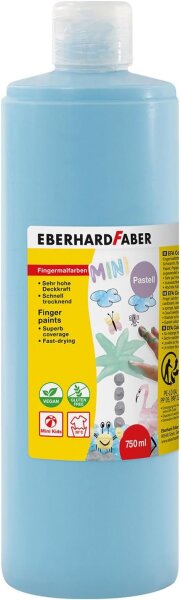 Eberhard Faber 578948 - Fingerfarbe EFA Color, pastell blau, 750 ml, schnelltrocknend und auswaschbar