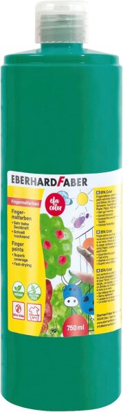 Eberhard Faber 578958 - Fingerfarbe EFA Color, kobaltgrün, 750 ml, schnelltrocknend und auswaschbar