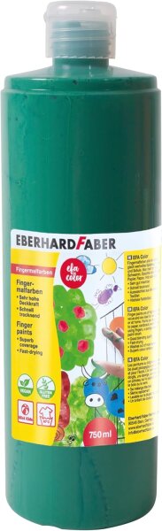 Eberhard Faber 578963 - Fingerfarbe EFA Color, permanentgrün, 750 ml, schnelltrocknend und auswaschbar