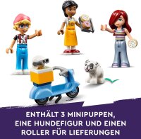 LEGO Friends Heartlake City Café, Kinderspielzeug, Spielzeug-Bäckerei, Geschenkidee für Mädchen und Jungen ab 6 Jahren, Set mit 3 Spielfiguren und Hundefigur 42618