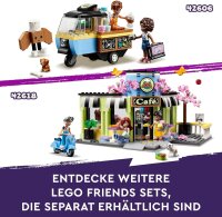 LEGO Friends Heartlake City Café, Kinderspielzeug, Spielzeug-Bäckerei, Geschenkidee für Mädchen und Jungen ab 6 Jahren, Set mit 3 Spielfiguren und Hundefigur 42618