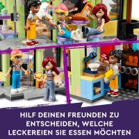 LEGO Friends Heartlake City Café, Kinderspielzeug, Spielzeug-Bäckerei, Geschenkidee für Mädchen und Jungen ab 6 Jahren, Set mit 3 Spielfiguren und Hundefigur 42618