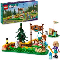 LEGO Friends Bogenschießen im Abenteuercamp, Bauspielzeug für Kinder mit Pfeil und Bogen, 2 Spielfiguren und einem Waschbären, für Mädchen und Jungen ab 6 Jahren 42622