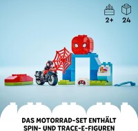 LEGO DUPLO Marvel Spins Motorrad-Abenteuer, Fantasy-Spielset zur TV-Serie Spidey und seine Super-Freunde, Lernspielzeug zum Bauen und Umbauen für Kleinkinder ab 2 Jahren 10424