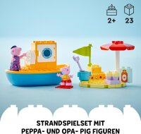 LEGO DUPLO Peppa Wutz Bootsausflug: Spielset mit Spielzeugboot zum Bauen und Umbauen mit 2 Figuren, kreatives Spielzeug, Geschenkidee für Kinder ab 2 Jahren, Jungen und Mädchen 10432