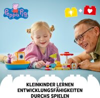 LEGO DUPLO Peppa Wutz Bootsausflug: Spielset mit Spielzeugboot zum Bauen und Umbauen mit 2 Figuren, kreatives Spielzeug, Geschenkidee für Kinder ab 2 Jahren, Jungen und Mädchen 10432