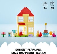 LEGO DUPLO Peppa Wutz Geburtstagshaus: kreatives Spielzeug mit 3 Figuren, Spielzeughaus zum Bauen und Umbauen für Kinder ab 2 Jahren, Jungen und Mädchen, Geschenk für Kleinkinder 10433