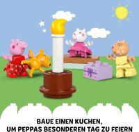 LEGO DUPLO Peppa Wutz Geburtstagshaus: kreatives Spielzeug mit 3 Figuren, Spielzeughaus zum Bauen und Umbauen für Kinder ab 2 Jahren, Jungen und Mädchen, Geschenk für Kleinkinder 10433