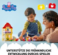 LEGO DUPLO Peppa Wutz Geburtstagshaus: kreatives Spielzeug mit 3 Figuren, Spielzeughaus zum Bauen und Umbauen für Kinder ab 2 Jahren, Jungen und Mädchen, Geschenk für Kleinkinder 10433