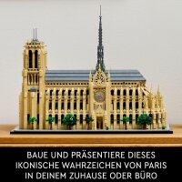 LEGO Architecture Notre-Dame de Paris, Sammlerstück für Erwachsene, Souvenir aus Frankreich, Geschenk für Globetrotter und alle Geschichts- und Kunstbegeisterten, architektonische Modellbausätze 21061