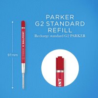 Parker Kugelschreibermine | mittlere Spitze | rote QUINKflow Tinte | 2 Ersatzmine für Kugelschreiber