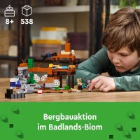 LEGO Minecraft Die Mine in den Badlands, Bergbau-Spielzeug zum Videospiel, Set für Jungen und Mädchen ab 8 Jahren, Bauspaß Steinen, Abenteuerset, Geburtstagsgeschenk 21263