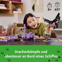 LEGO Minecraft Der Enderdrache und das Endschiff, Action-Spielzeug und Entdeckerset, Bauset zum Videospiel, Abenteuer-Spielset, Geschenk für Jungen und Mädchen ab 8 Jahren 21264