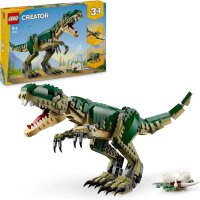 LEGO Creator T.Rex, 3-in-1-Dino zum Umbauen in einen Triceratops oder Pterodaktylus, bewegliches Dinosaurier Modell für Kinder, Geschenk für Jungen und Mädchen 31151