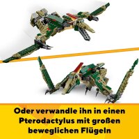 LEGO Creator T.Rex, 3-in-1-Dino zum Umbauen in einen Triceratops oder Pterodaktylus, bewegliches Dinosaurier Modell für Kinder, Geschenk für Jungen und Mädchen 31151