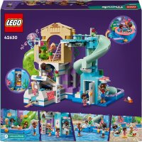 LEGO Friends Heartlake City Wasserpark, Outdoor-Spielset für Mädchen und Jungen ab 8 Jahren, kreatives Spielerlebnis mit 3 Spielfiguren, Mikro-Spielfigur, 3 Rutschen und Whirlpool 42630