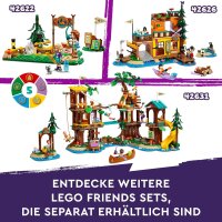 LEGO Friends Baumhaus im Abenteuercamp, Spielset für Mädchen und Jungen ab 8 Jahren mit 5 Spielfiguren und 5 Tieren, Geschenkidee für kreatives Spielen, Sportspielzeug 42631