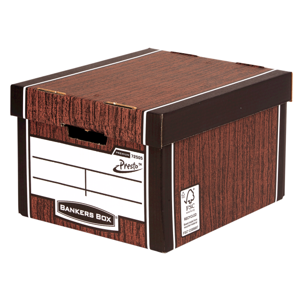 Fellowes Standard Archivbox Bankers Box® Premium, 340 x 257 x 400 mm, Holzoptik 10 Stück