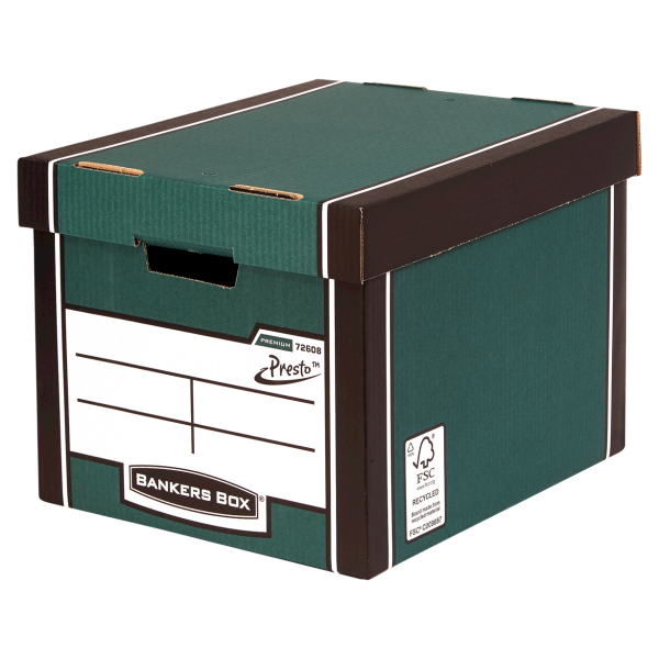 Fellowes Hohe Archivbox Bankers Box® Premium, 342 x 303 x 400 mm, grün 10 Stück