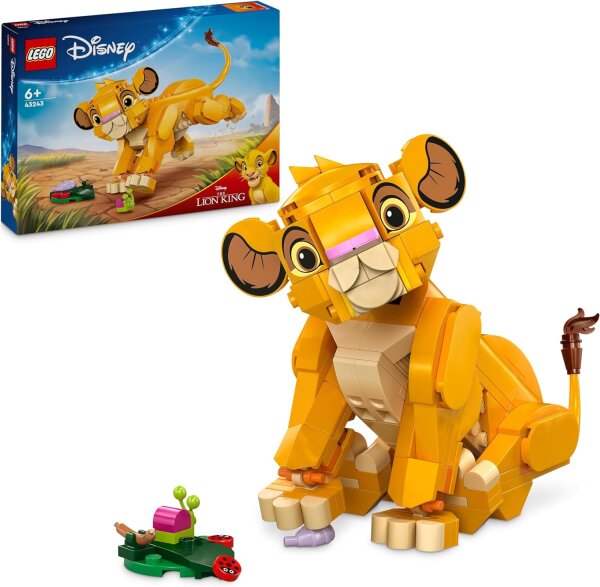 LEGO | Disney Simba, das Löwenjunge des Königs, Bauspielzeug für Kinder, Fantasy-Spielset mit Löwenfigur, coole Geschenkidee für Mädchen und Jungen ab 6 Jahren, Kinderspielzeug 43243