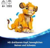 LEGO | Disney Simba, das Löwenjunge des Königs, Bauspielzeug für Kinder, Fantasy-Spielset mit Löwenfigur, coole Geschenkidee für Mädchen und Jungen ab 6 Jahren, Kinderspielzeug 43243