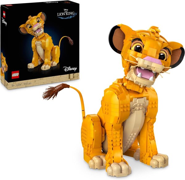 LEGO ǀ Disney Simba, der Junge König der Löwen, Bauspielzeug zum Sammeln mit kreativer Tierfigur, entspannende Aktivität für Erwachsene, Geschenkidee für Filmfans 43247