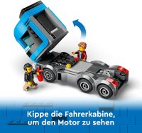 LEGO City Autotransporter mit Sportwagen, Set mit 4 Spielzeugautos für Jungen und Mädchen ab 7 Jahren, Weihnachts- oder Geburtstagsgeschenk, 4 Minifiguren für Rollenspiele 60408