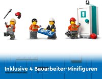 LEGO City Mobiler Baukran, Bauspielzeug für Jungen und Mädchen, Geschenk für kreative Kinder, ausfahrbarer langer Ausleger, 4 Bauarbeiter-Minifiguren für Rollenspiele 60409