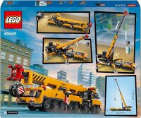 LEGO City Mobiler Baukran, Bauspielzeug für Jungen und Mädchen, Geschenk für kreative Kinder, ausfahrbarer langer Ausleger, 4 Bauarbeiter-Minifiguren für Rollenspiele 60409