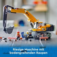 LEGO City Raupenbagger, Spielzeugbagger für Kinder ab 8 Jahren, Bauspielzeug mit Bagger-Modell, baubarer LKW mit Zubehör und 3 Minifiguren 60420