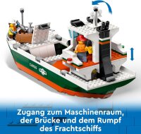 LEGO City Hafen mit Frachtschiff, Bauspielzeug für Jungen und Mädchen ab 8 Jahren, Geschenkidee für Kinder, Containerkran, Schiff-Spielzeug und 8 Minifiguren 60422