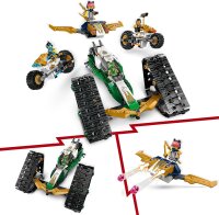 LEGO NINJAGO Kombi-Raupe des Ninja-Teams, 4-in-1-Set mit Gleiter, Rennauto und 2 Motorrädern und 6 Minifiguren, Geschenk für Jungen und Mädchen, Ninja-Spielzeug 71820