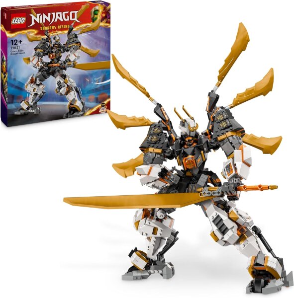 LEGO NINJAGO Coles Titandrachen-Mech, Abenteuer-Spielzeug für Kinder, Ninja-Spielset mit 1 Minifigur, Geburtstagsgeschenk für Jungen und Mädchen ab 12 Jahren 71821