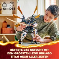 LEGO NINJAGO Coles Titandrachen-Mech, Abenteuer-Spielzeug für Kinder, Ninja-Spielset mit 1 Minifigur, Geburtstagsgeschenk für Jungen und Mädchen ab 12 Jahren 71821