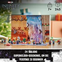 LEGO 76267 Marvel Avengers Adventskalender, Weihnachtskalender mit 24 Geschenken inkl. Captain America, Spider-Man, Iron Man und weiteren Superhelden-Minifiguren, Weihnachts- und Advents-Geschenk