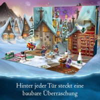 LEGO 76418 Harry Potter Adventskalender, Weihnachtskalender mit 24 Geschenken inkl. 18 Hogsmeade Mini-Modelle und 6 Minifiguren wie Hermine Granger und Draco Malfoy, Spielzeug zu Weihnachten