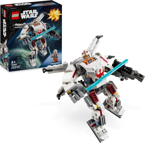 LEGO Star Wars Luke Skywalkers X-Wing Mech, Bauspielzeug Steinen zum Sammeln, Actionabenteuer, Geschenkidee für kreative Jungen und Mädchen ab 6 Jahren 75390