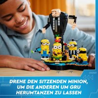 LEGO Ich – Einfach unverbesserlich 4: Gru und die Minions aus LEGO Steinen, mit tanzenden Minions zum Spielen und als Dekoration, Geschenk für Jungen und Mädchen 75582